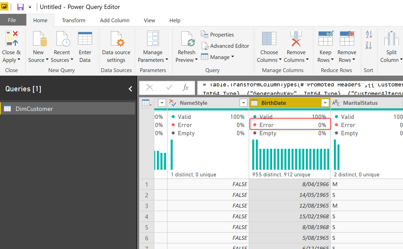 Exception Reporting In Power Bi Catch The Error Rows In Power Query