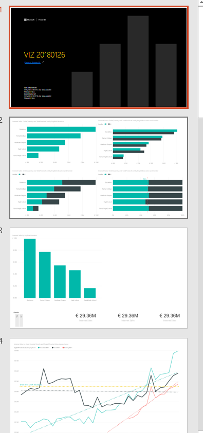 Power Bi Export To Power Point Things You Need To Know Radacad - each report page will be a slide in powerpoint not interactive however just screenshots it means you cannot click on a visual or slicer and interact