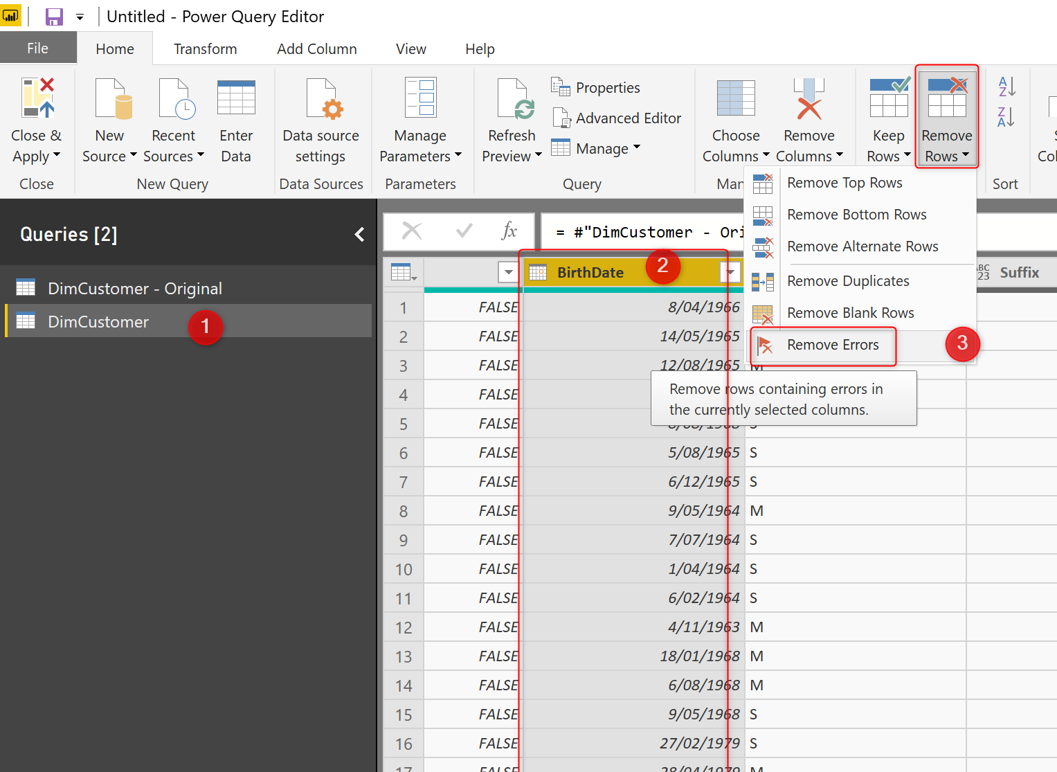 Query rows