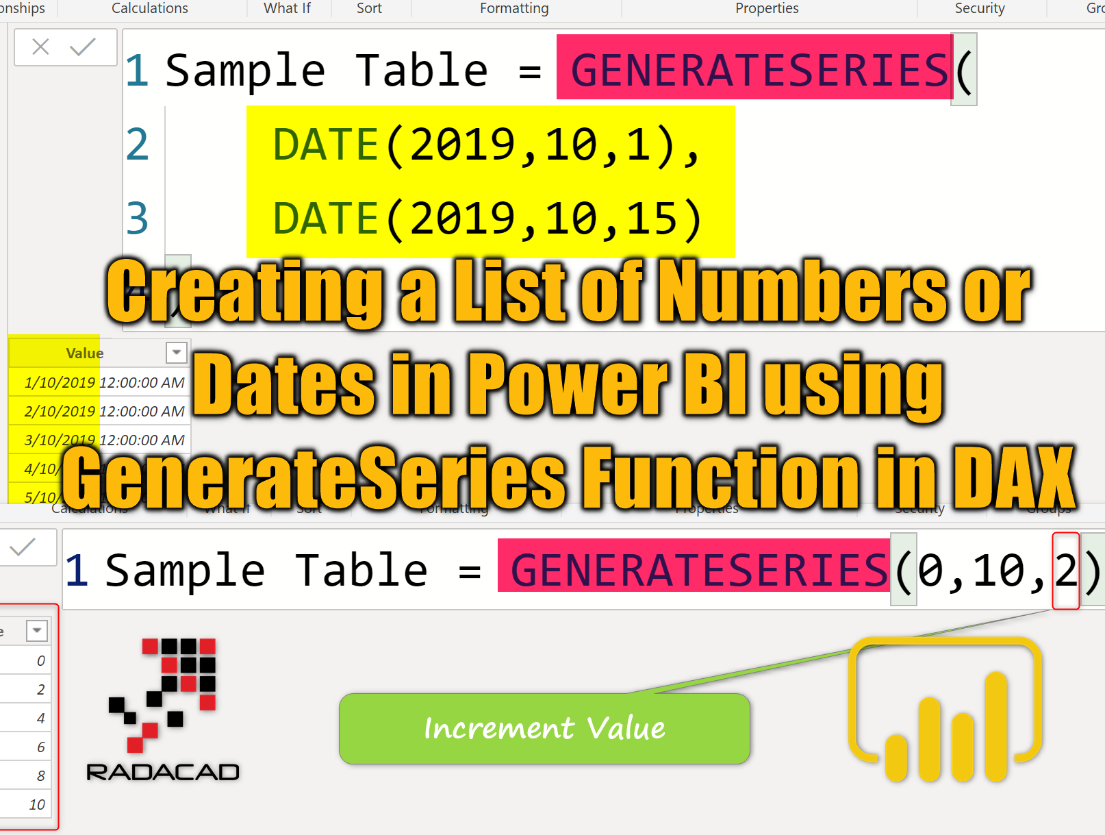 Creating A List Of Numbers Or Dates In Power BI Using GenerateSeries ...