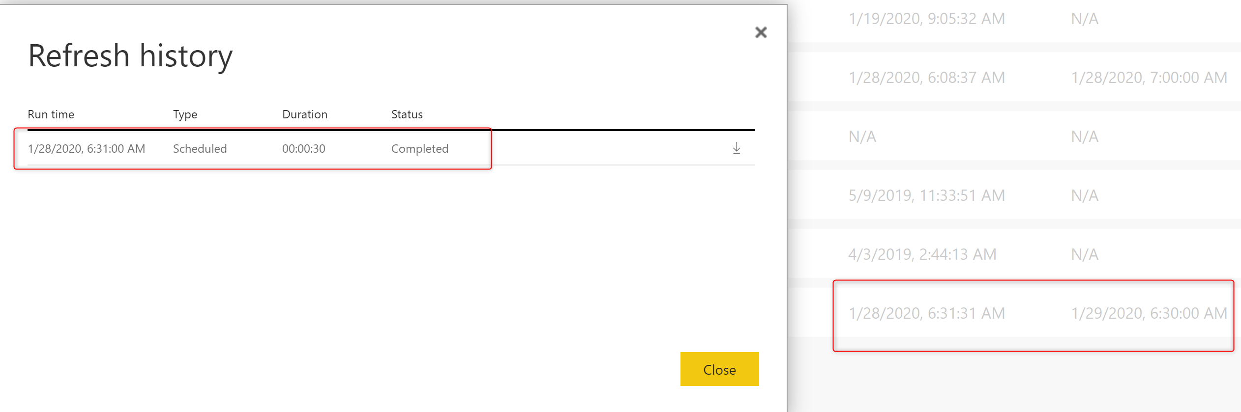 scheduled refresh working successfuly without a gateway