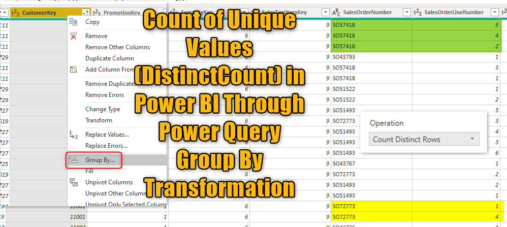 Count Of Unique Values (DistinctCount) In Power BI Through Power Query ...