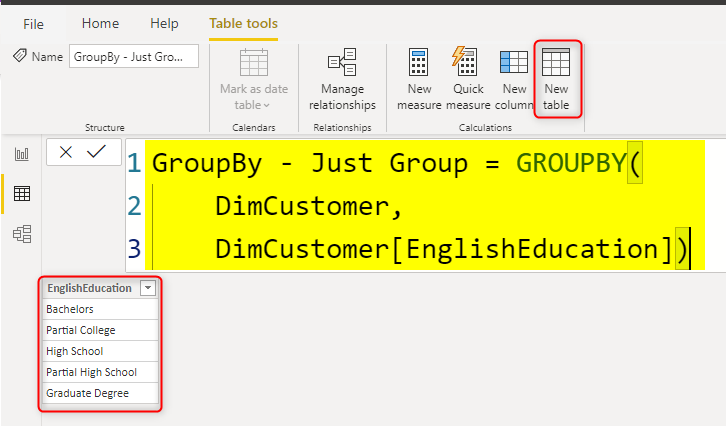 Aggregated Table In Power Bi Using Groupby Function In Dax Radacad