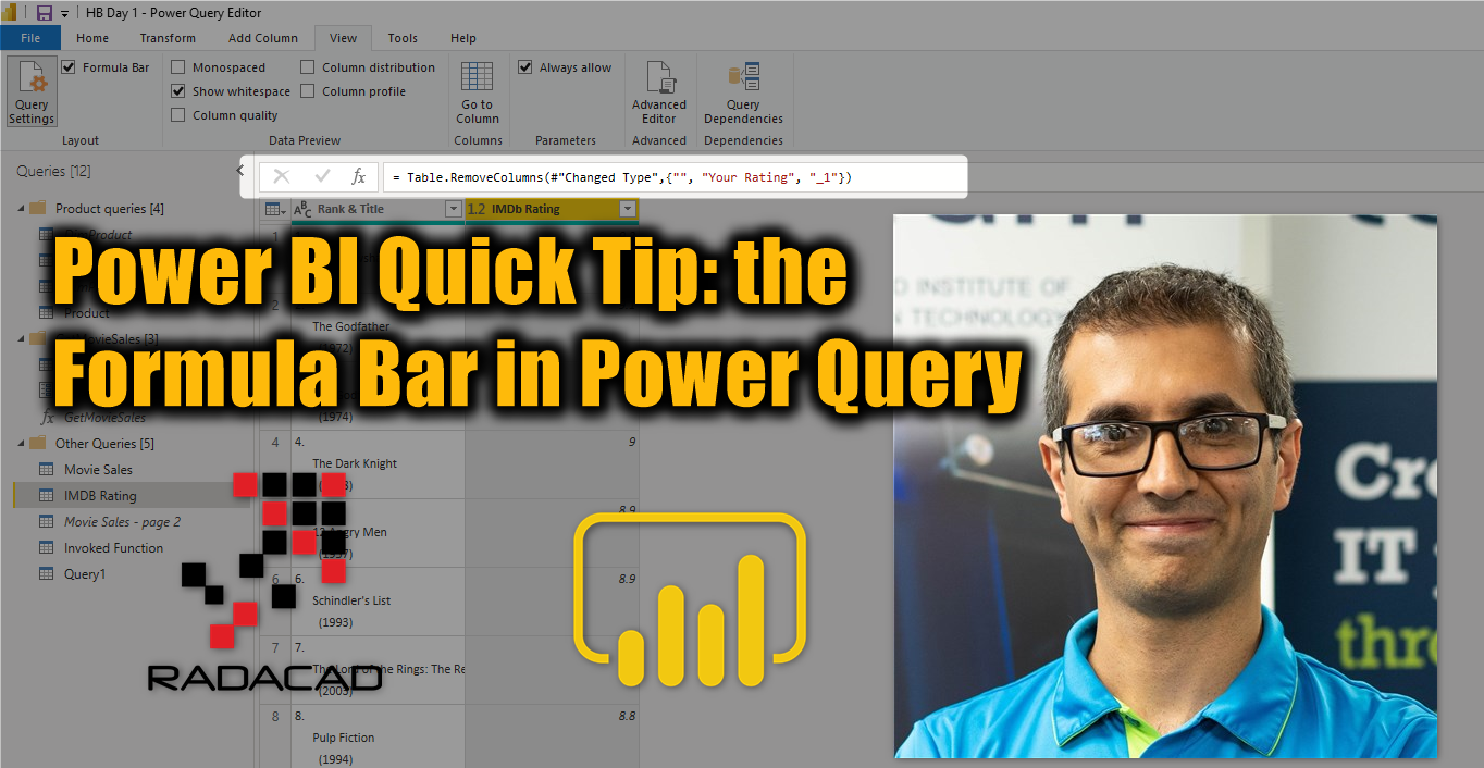 Power BI Quick Tip: The Formula Bar In Power Query - RADACAD